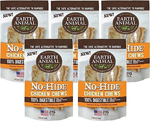 Earth Animal No-Hide Chicken Chew, 7-Inch (5 Packs / 2 Chews Per Pack)