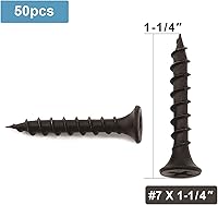 Vista 53 de Tornillo de madera #8 x 3/4 pulgadas 100 piezas, recubierto de fosfato negro, acero inoxidable, cabeza plana, cola de milano, autorroscante, rápido