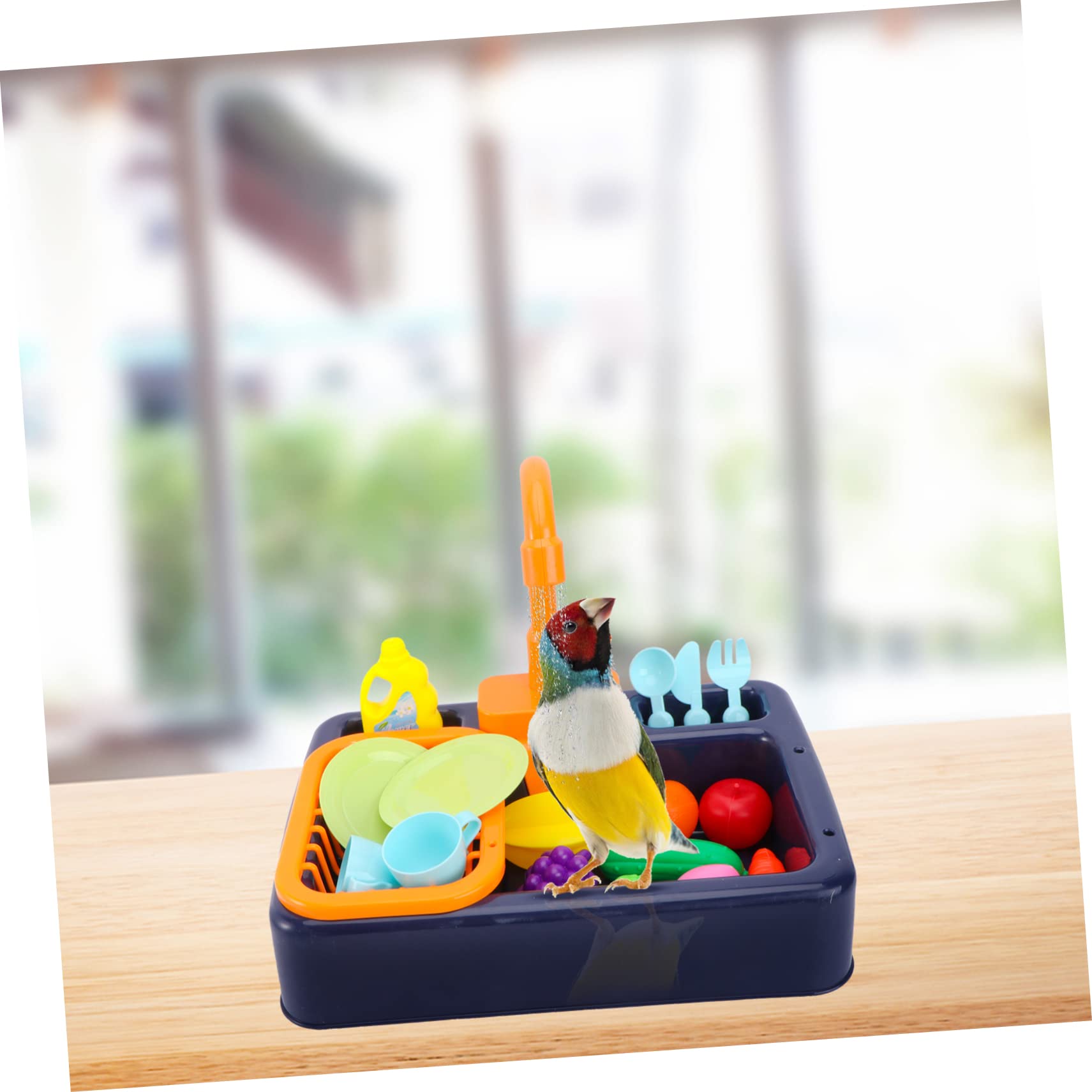 Abaodam Bassin de Bain Automatique pour Oiseaux en Abs, 1 Set | Bain pour Perroquet, Arrosage Continu sans Batterie, Convient aux Petits Oiseaux Couleur Aléatoire