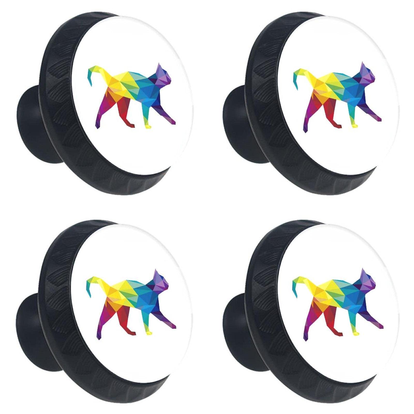 Bouton de meuble chat en cristal pour commode de chambre