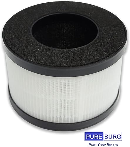 Miniatura 4 de PUREBURG Filtros de repuesto compatibles con purificador de aire HIMOX AP01 H01, paquete de 2 unidades H13 HEPA de 3 etapas de filtración de carbón