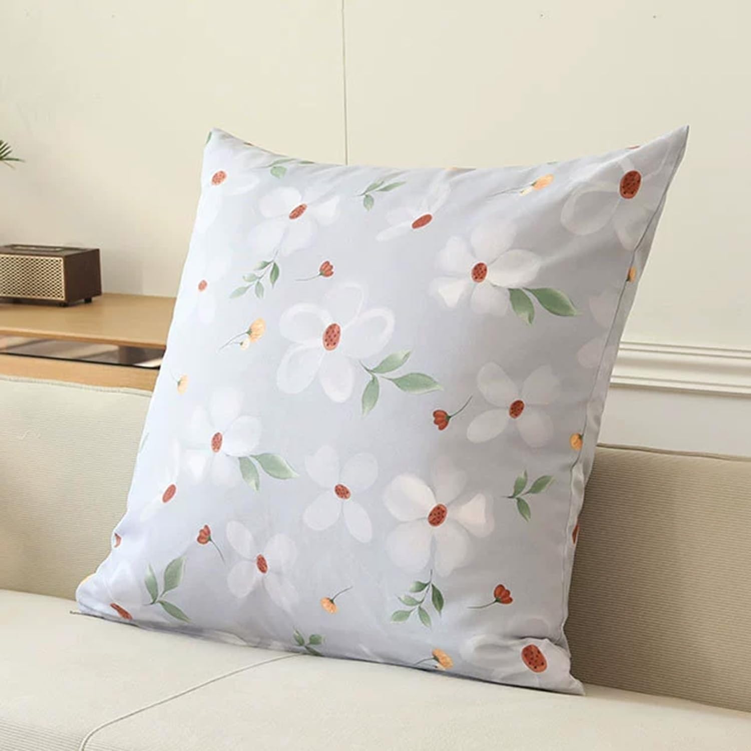 Boho Cotton Canvas Cushion Covers Modern Floral Decorative Pillowcases