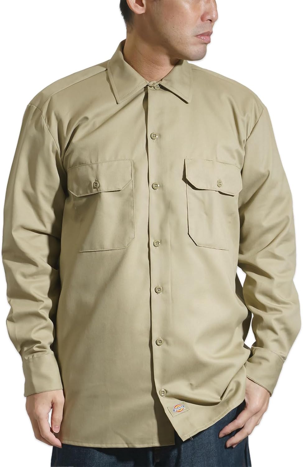 Dickies Men's Big-Tall Long Sleeve Work Shirt, Khaki,3XL - Image 4