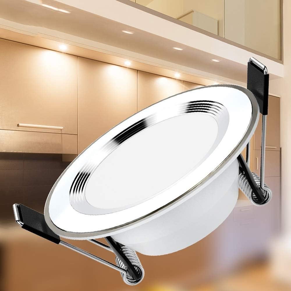 Recessed 3W Aluminum Recessed Downlight Embedded Integrated Spotlight LED Downlight Ultra-Thin Round Ceiling Spotlight for Commercial Home Illumination Integrated (Color : 6000K White Light)