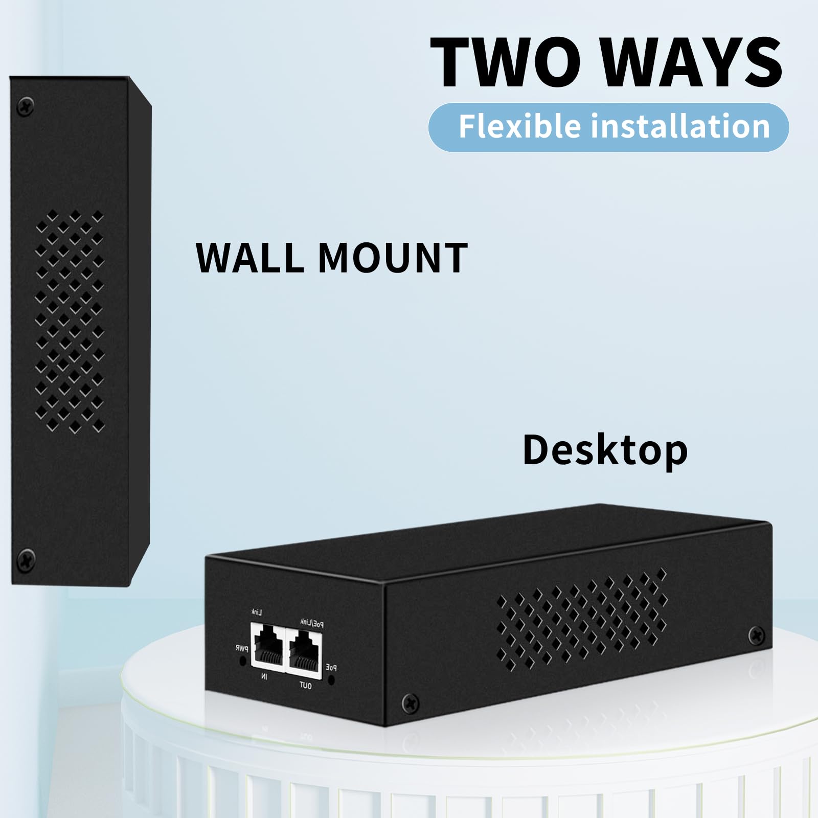 Injecteur PoE Jusqu'à 90 W, Adaptateur PoE Gigabit Pour Caméras IP Et Téléphones VoIP Distance