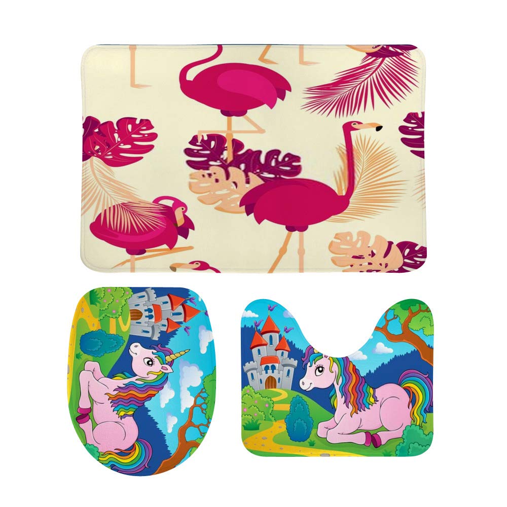 Tapis de salle de bain tropical et antidérapant style vacances d'été