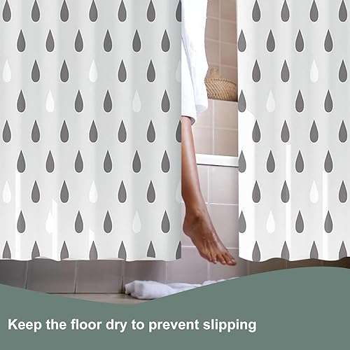 Miniatura 5 de Forro de cortina de ducha de plástico, forro de ducha de EVA 6G de alta calidad, cortinas de ducha para baño con 3 pesos magnéticos y ojales