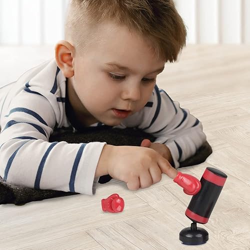 Miniatura 5 de ArtCreativity Juego de saco de boxeo de escritorio para niños, 3 piezas de saco de boxeo de escritorio con 1 mini saco de boxeo para escritorio y 2