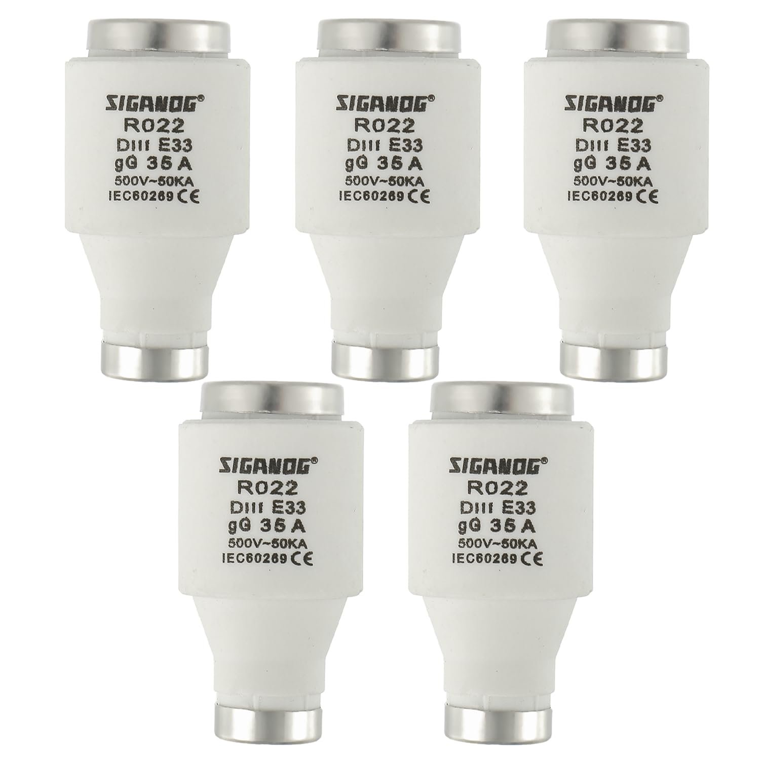 10 Stück Keramik-Sicherungen DII - 10A 500VAC GG-Typ