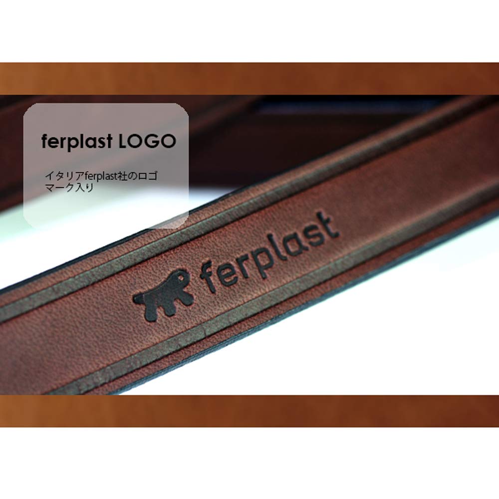 Ferplast 75135958 Collar para Perros VIP C40/69, Robusto Cuero de Toro, Fácil de Regular, A: 61 x 69 Cm - B: 40 Mm Marrón