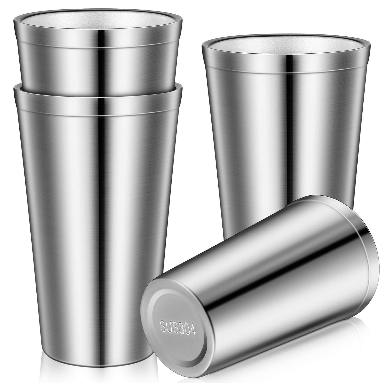 Gobelets double paroi en inox incassables et empilables Zopeal