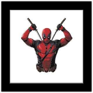 Trends International Gallery Pops Marvel Deadpool & Wolverine - Deadpool Character Close-up Wall Art, 12" x 12" Gallery Pops Wall Art, Black Framed Version