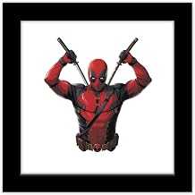 Trends International Gallery Pops Marvel Deadpool & Wolverine - Deadpool Character Close-up Wall Art, 12" x 12" Gallery Pops Wall Art, Black Framed Version