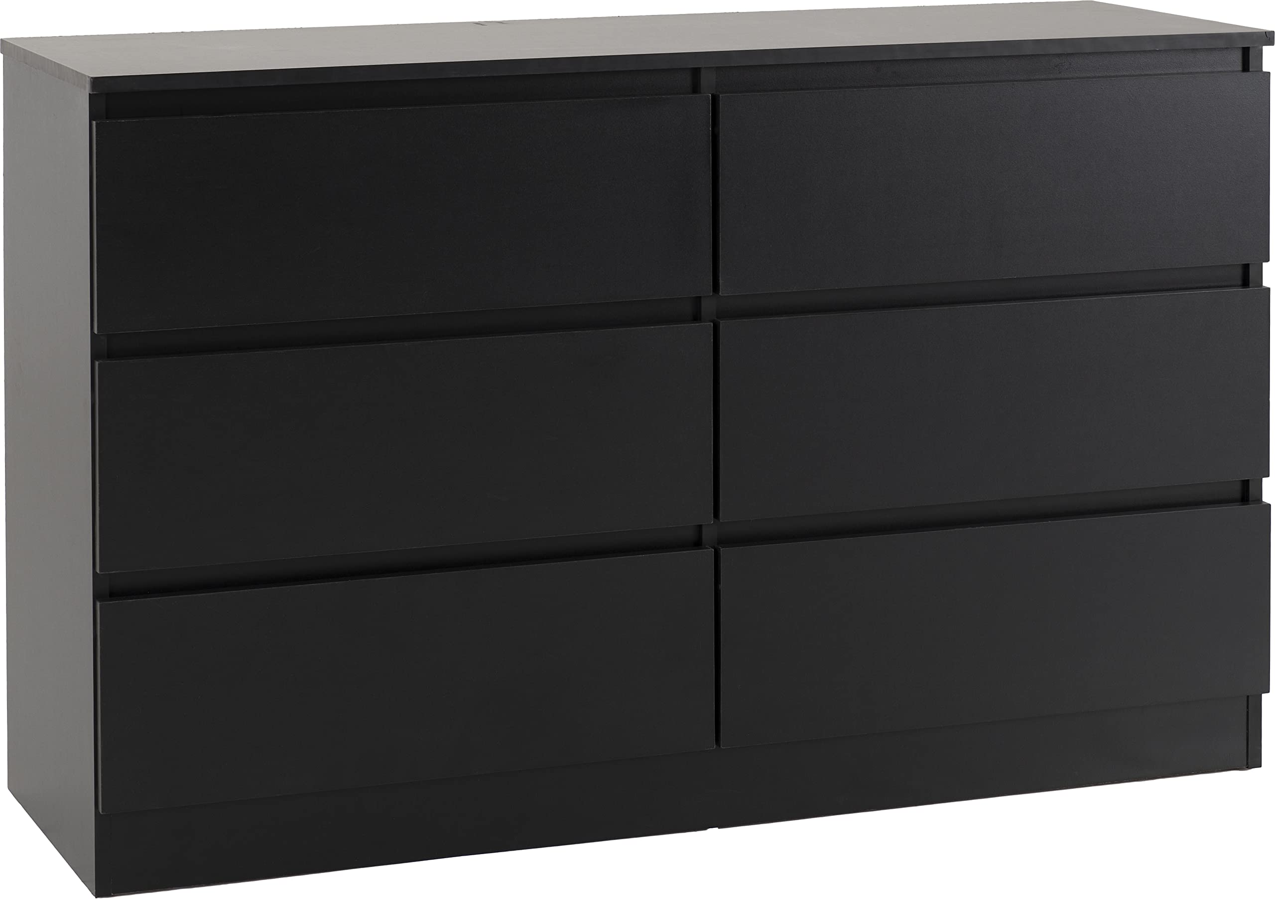 Seconique Malvern 6 Drawer Chest Black Recessed Handles from B&Q