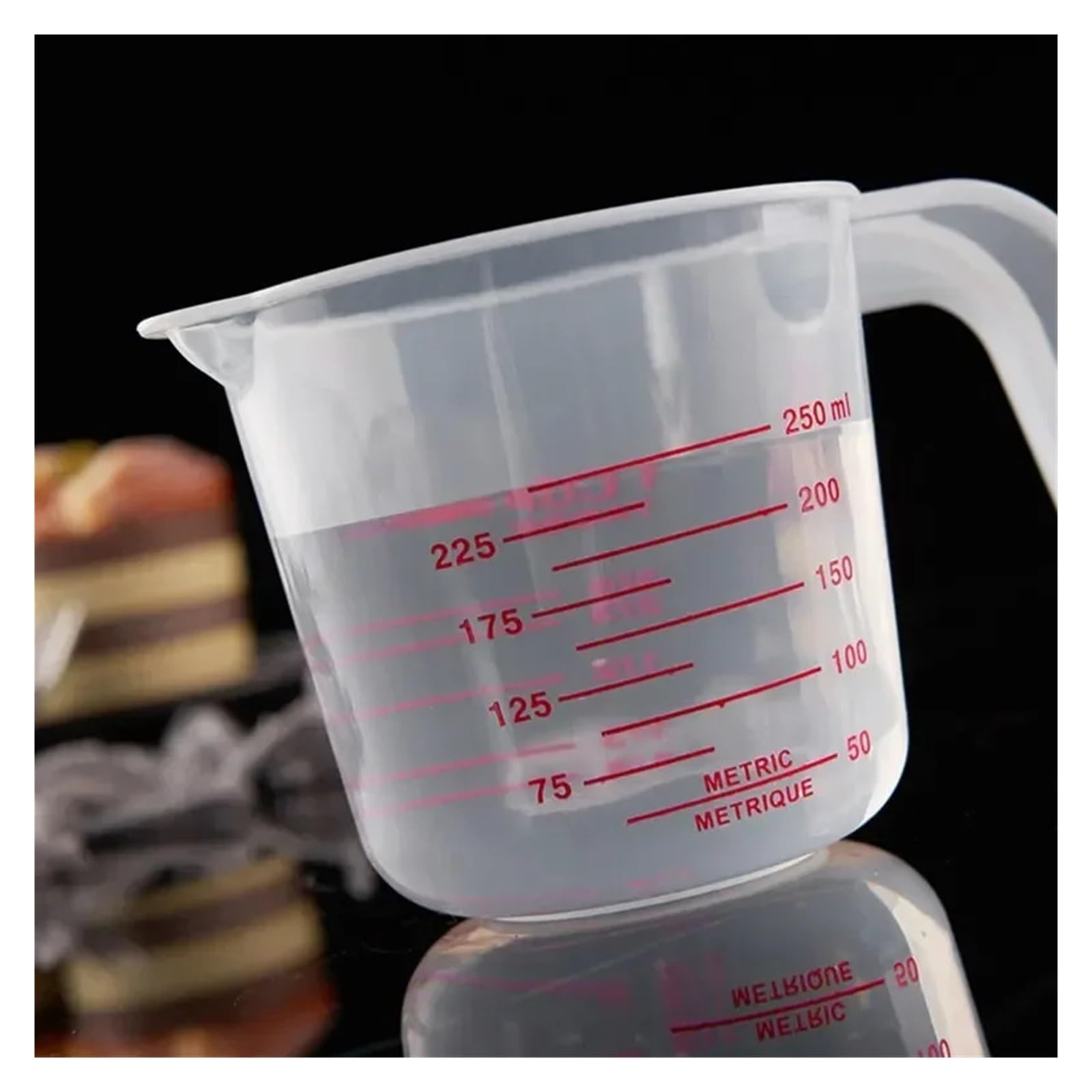 Messbecher 3 Stück 250–1500 ml transparenter Kunststoff-Messbecher mit abgestufter Messung for Haushalt, Küche, Backen, Messwerkzeug-Set, Becher Griffdesign(3pcs)