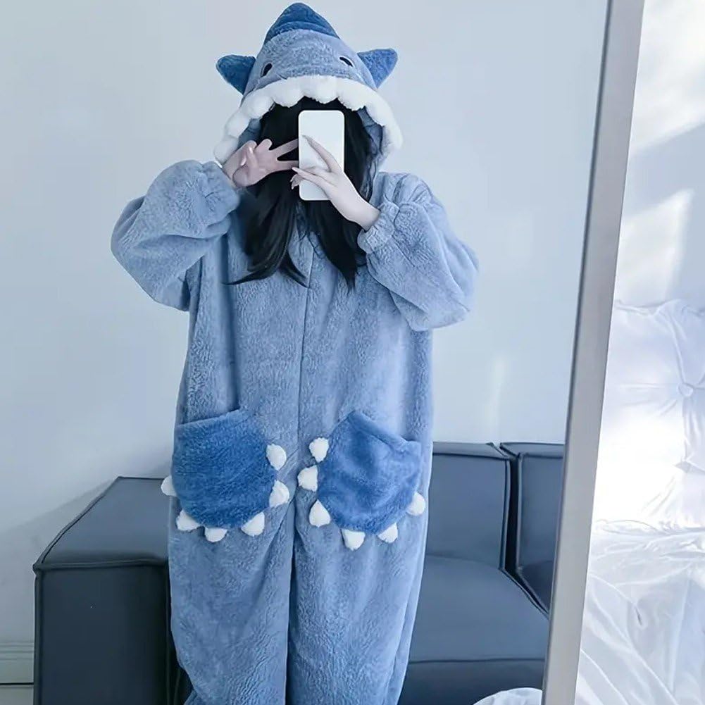 Śliczna piżama rekina kombinezon rekin zwierzę piżama cosplay zwierzę piżama kreskówka odzież domowa na Halloween, do domu, na imprezę z maską, imprezy
