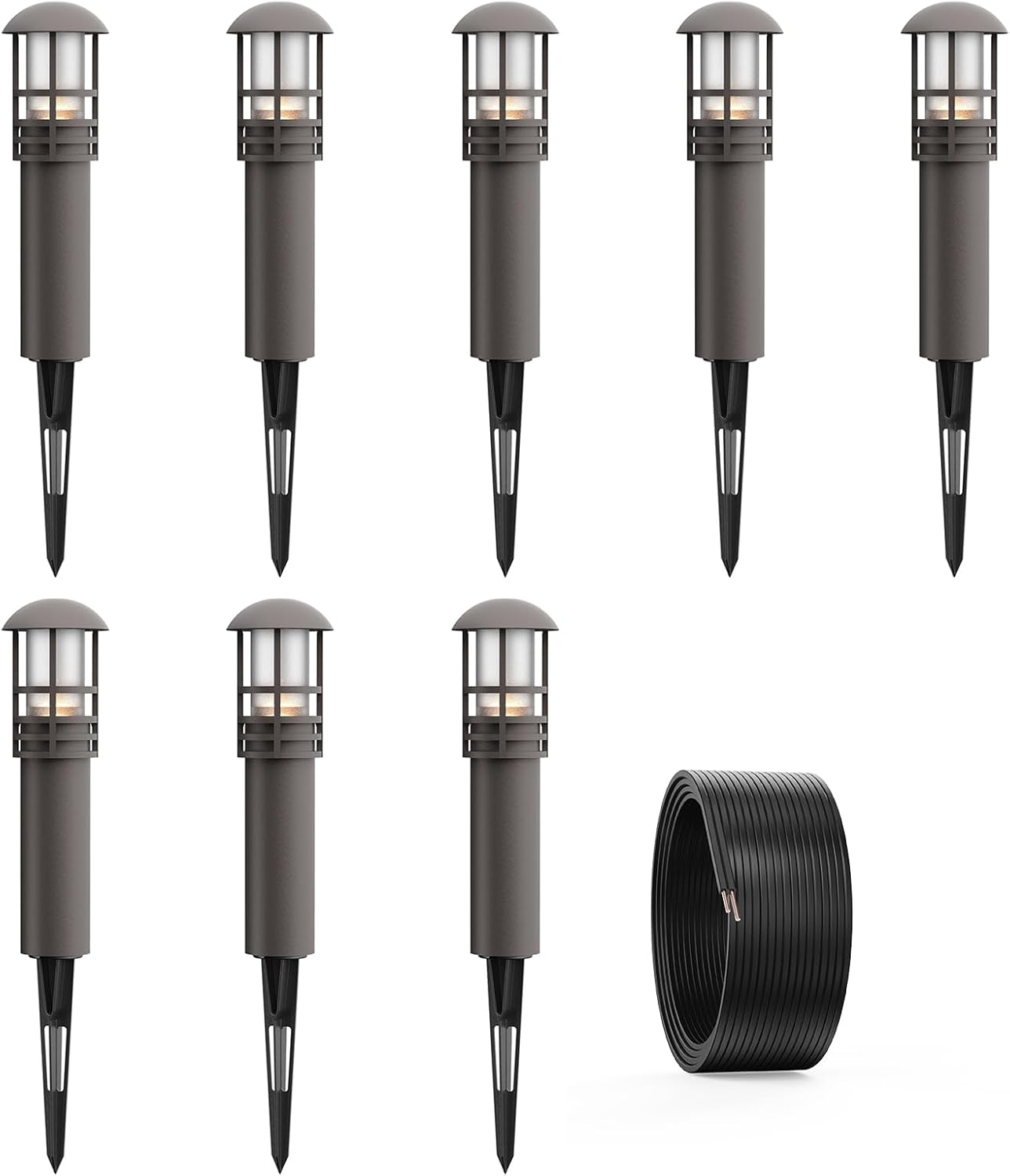 GOODSMANN Low Voltage Pathway Lighting 8PK Bollard Landscape Lights