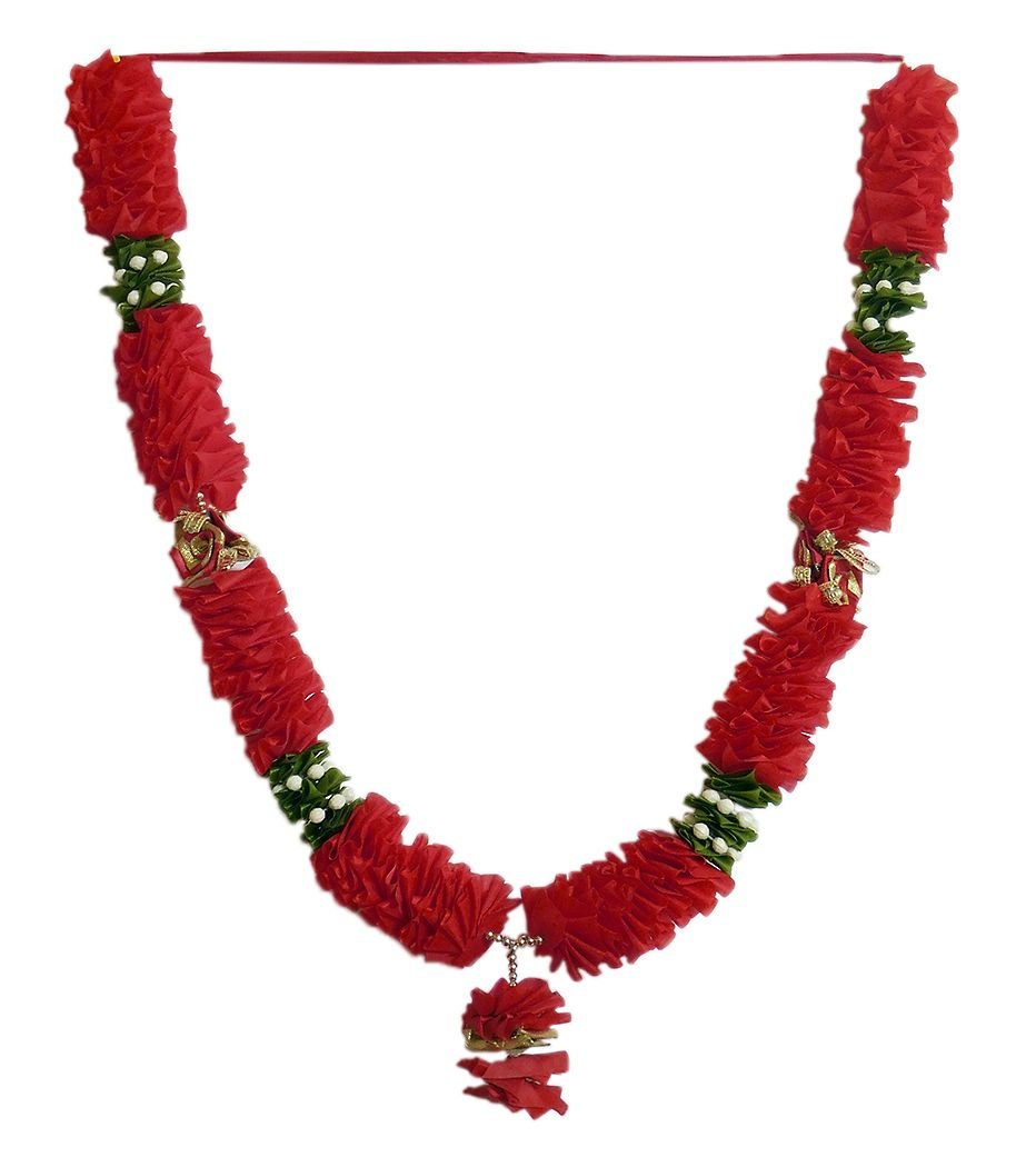 DollsofIndia Red Ribbon Garland Garland 50 inches and Ribbon 22