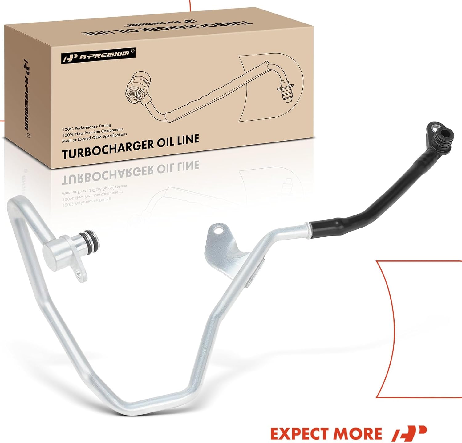 A-Premium Turbocharger Coolant Line Compatible with Mercedes-Benz E550 2012-2013, E63/ML63 AMG 2012, S63 AMG 2011-2012, CLS550 2012-2013, CL550 2011-2013, CL63 AMG 2011-2012, 4.7L 5.5L, Turbocharged