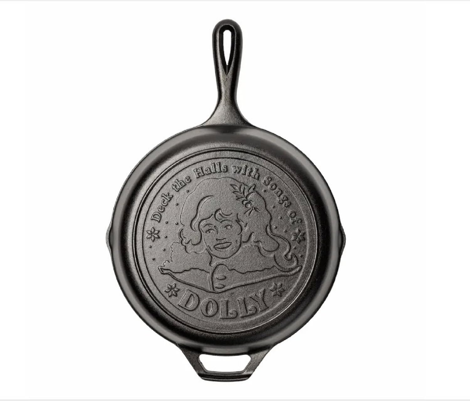 Lodge 10.25 Inch Dolly Parton Deck The Halls Cast Iron Skillet – Special Edition, Made in USA, Naturally Seasoned, Oven Safe, Grill & Campfire Ready