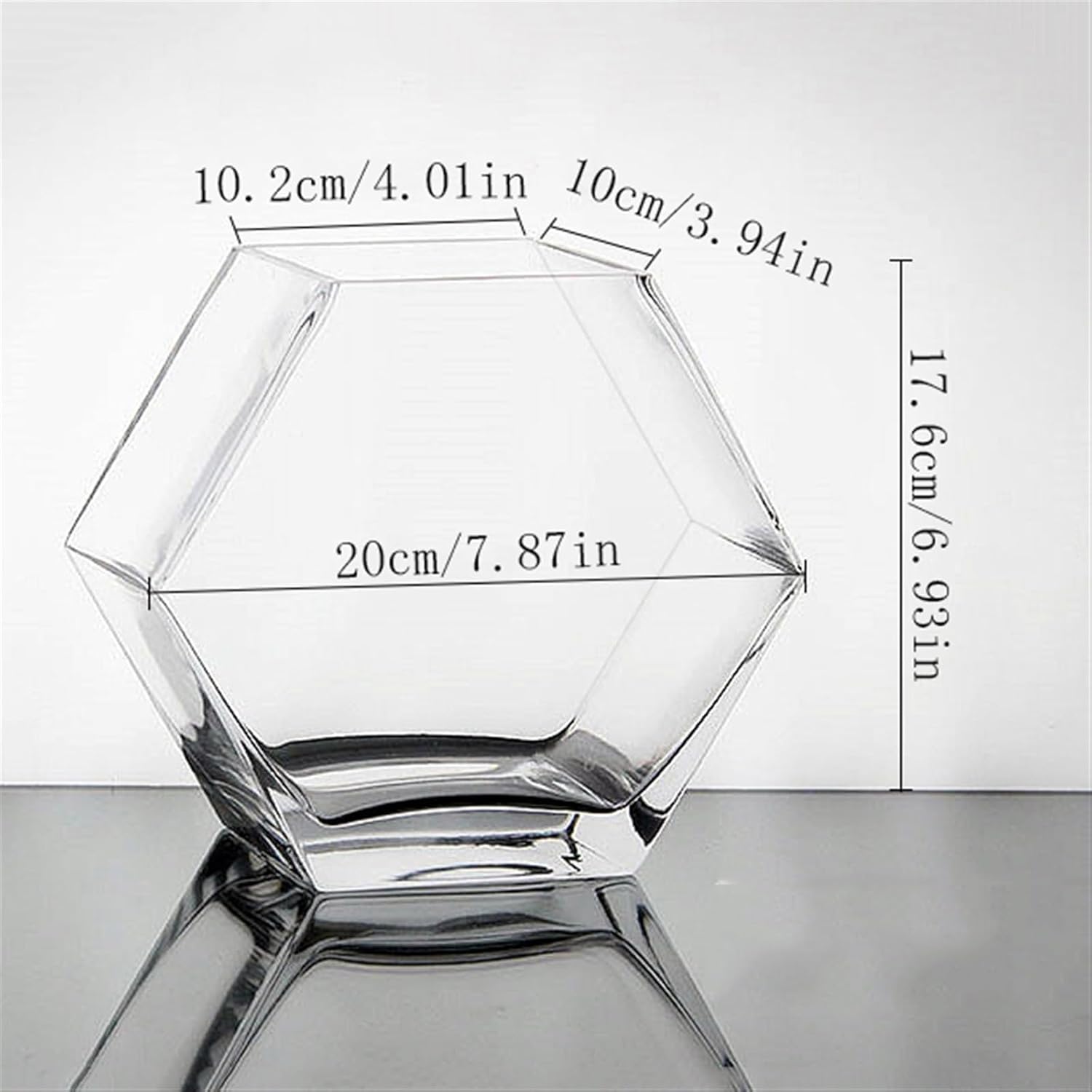 Fish Tank Fish Tank Hexagonal Glass Fish Tank Transparent Tabletop Fish Tank Fighting Fish Large Size Tank Ecological Home Furnishings Aquarium(Medium)