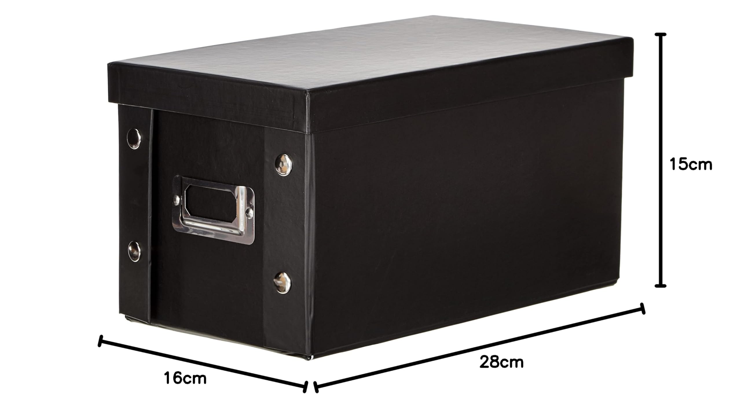 Zeller 17938 Caja de Almacenaje, Cardboard, Negro, 16.5x28x15 cm — view 7