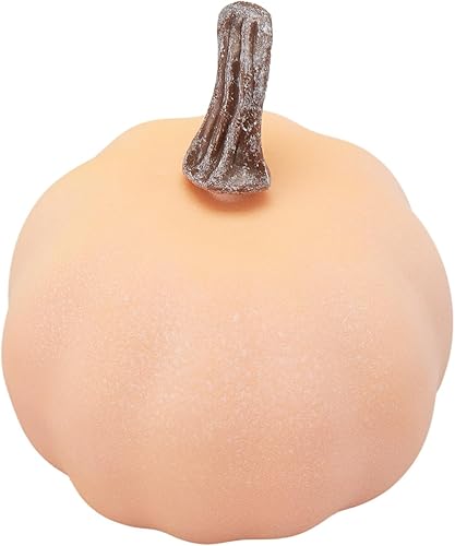 Vista 5 de Lizxun 7 calabazas artificiales de Halloween de espuma de imitación de calabaza naranja, calabazas de espuma de cosecha de otoño para otoño, Acción