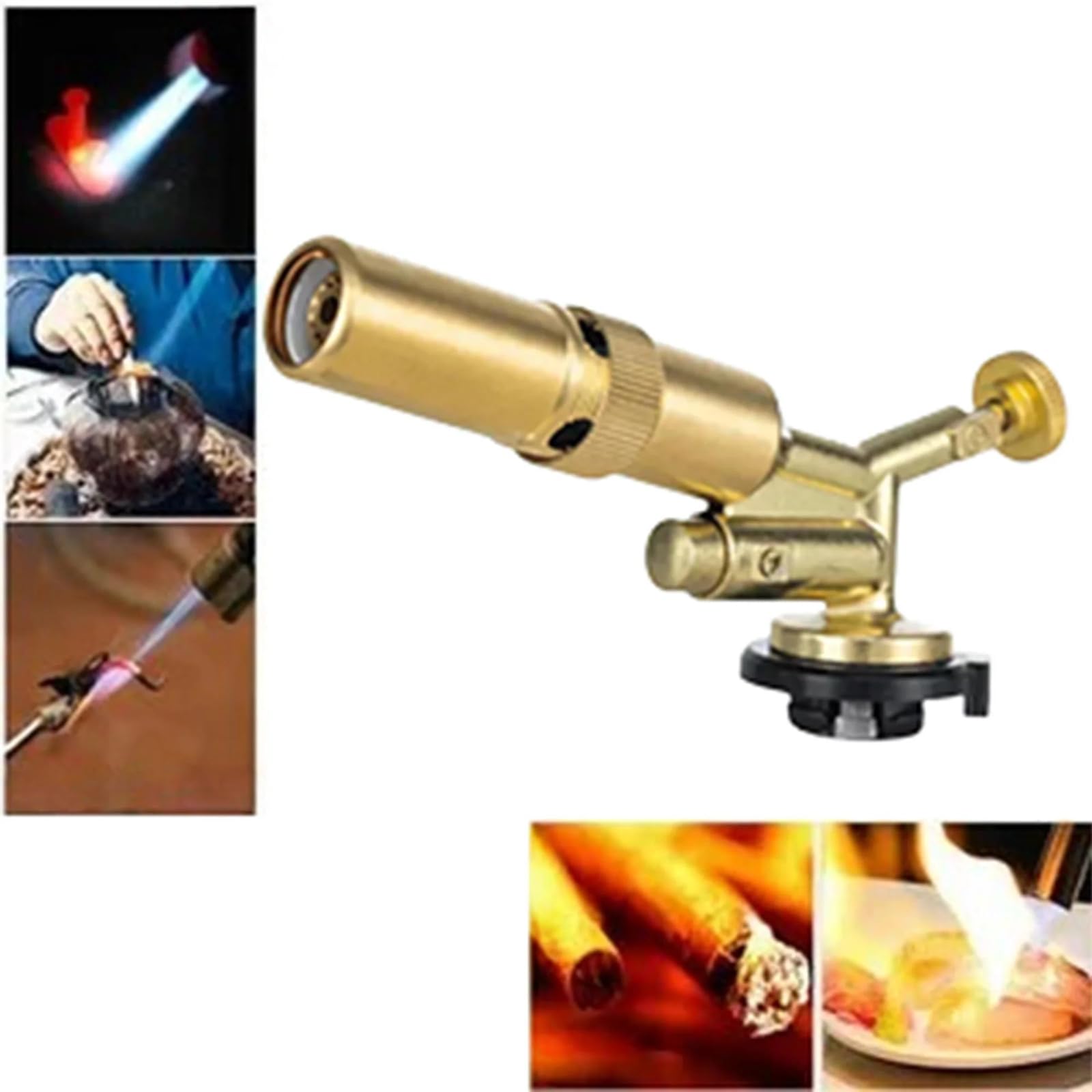 Gaz butane portable laiton lance-flammes d'extérieur camping barbecue | pour cuisine en plein air randonnée pique-nique chauffage survie pêche sur glace chasse et chaleur hivernale
