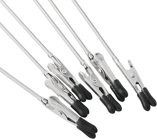 Miniatura 2 de Pinza de cocodrilo para pintura de modelo, 12 unidades, con puntas de goma, herramientas de modelado, abrazaderas de alambre de metal, cierre de