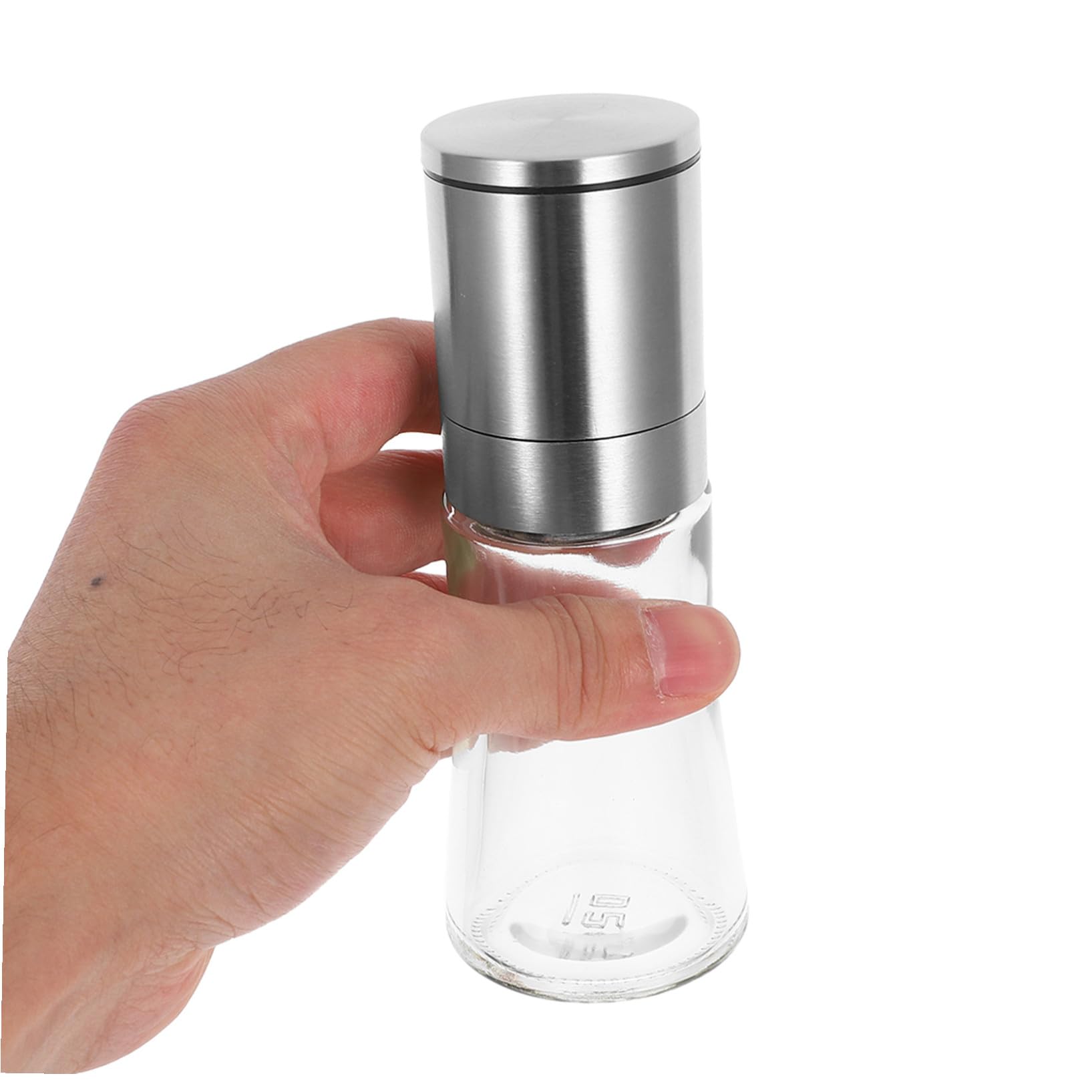 OUNONA 2 pezzi Macina Spezie Manuale in Acciaio con Finestra Trasparente per Condimenti e Macina Portatile per Cucina e Outdoor