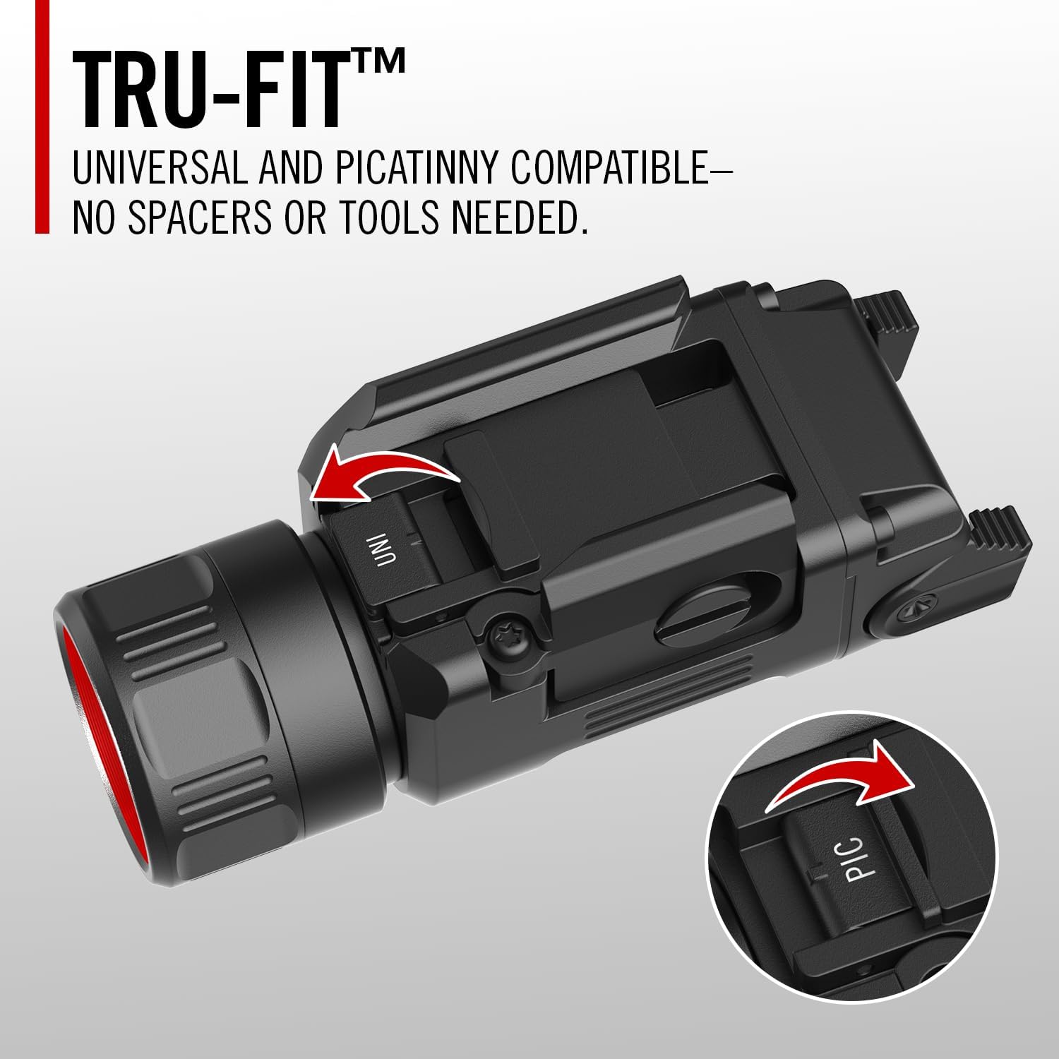 Coast PTX30R 500 Lumen USB-C Rechargeable LED Tactical Weapon Light with Tool-Free Universal/Picatinny Mounting System, and Spot Beam - IP54 Rating