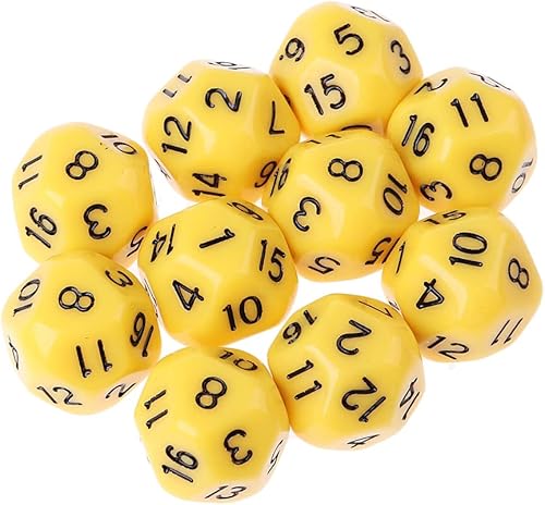 Miniatura 7 de 10 piezas de 16 caras D16 de acrílico Dados de mesa Juego de mesa Accesorios Juguetes para educación o suministros escolares (color  morado)