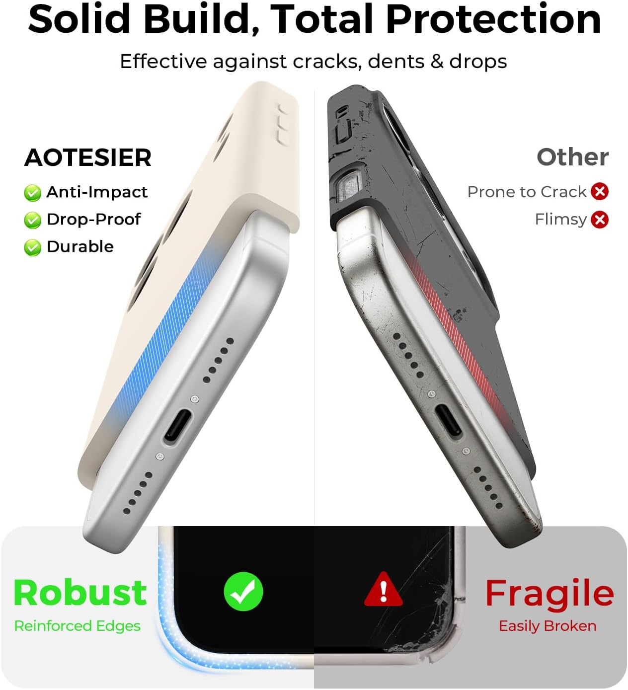 AOTESIER Compatible with iPhone 17 Pro Case, Silicone | Flat Back Camera Protection | Integrated Camera Control Button | Wear-Resistant | Anti-Scratch Microfiber Lining Phone Case, Oatmilk