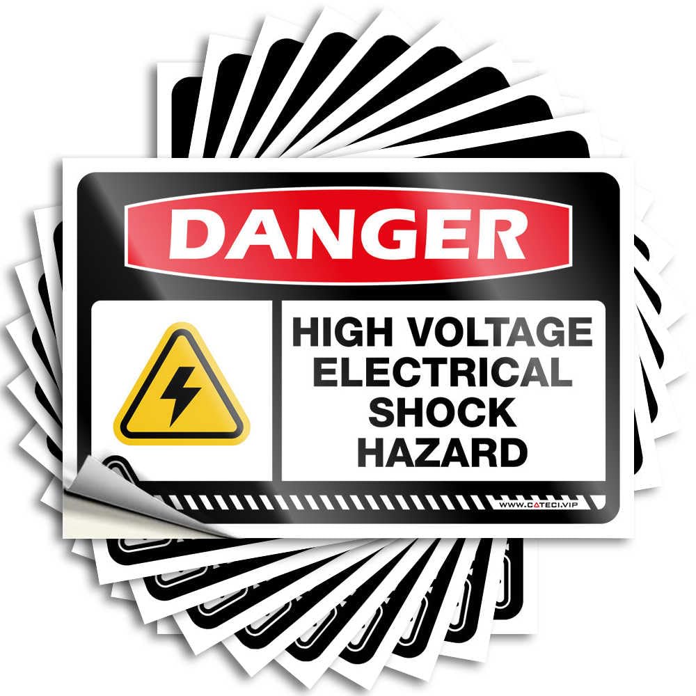 Tattoos Bathroom Gifts Dry High Hard Danger High Voltage Electrical Shock Hazard - Scratch Resistant Stickers(12X18CM)