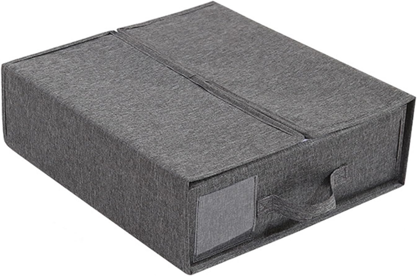 SepKus Bed Sheet Organizer Storage Bins, Collapsible Bedsheet Container Cube, Closet Cabinet Organization Bag, Foldable Fabric Bedding Storage Box for Duvet Cover