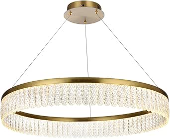 Elegant Lighting Rune 1-Light Metal Adjustable LED Chandelier in Satin Gold