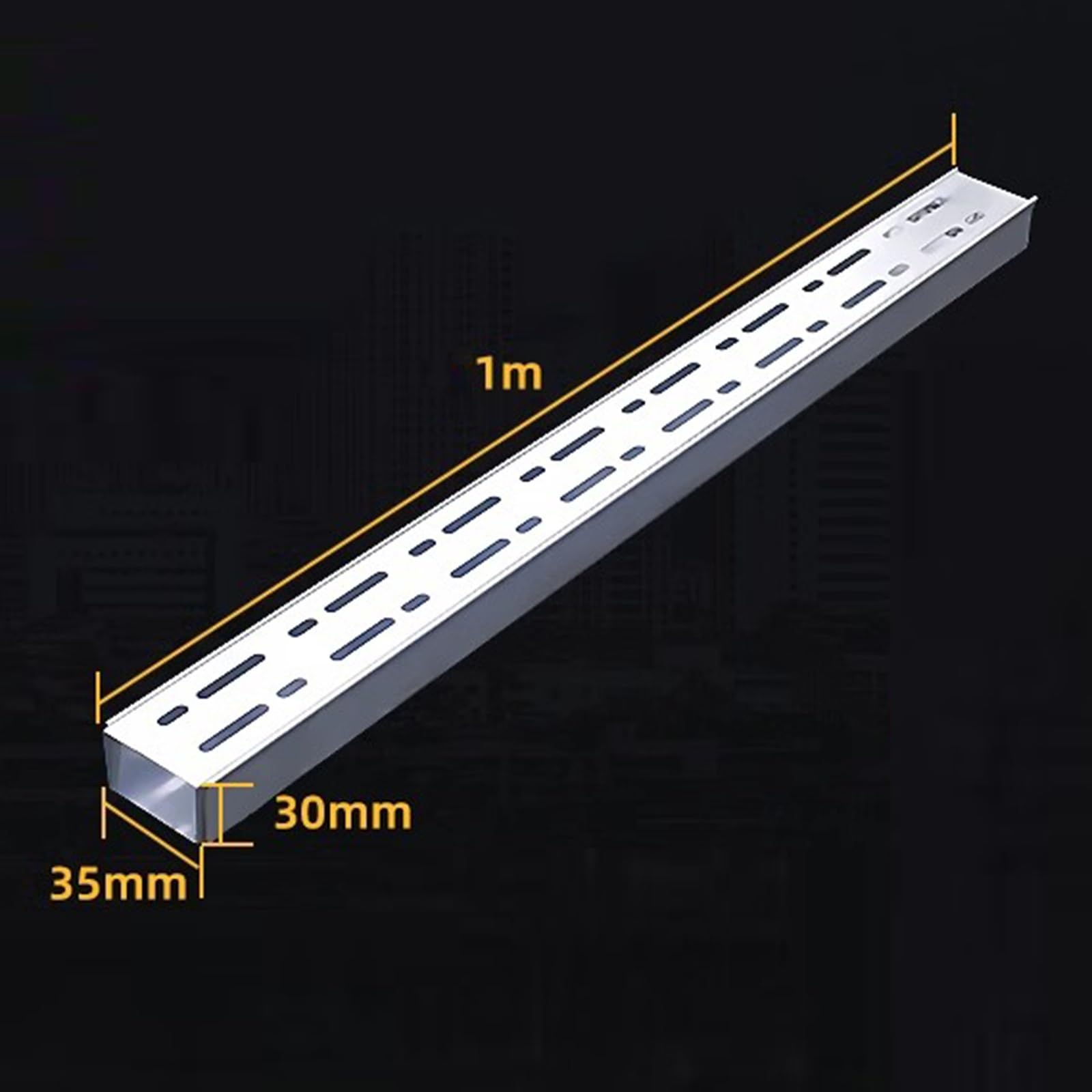 Genérico Kit de Drenaje de Canal Delgado de 3,5 cm - Drenaje de Zanja Exterior para Patio, Entrada de vehículos y Garaje - Canaleta de alcantarillado subterránea eficiente para Uso Industrial y resid