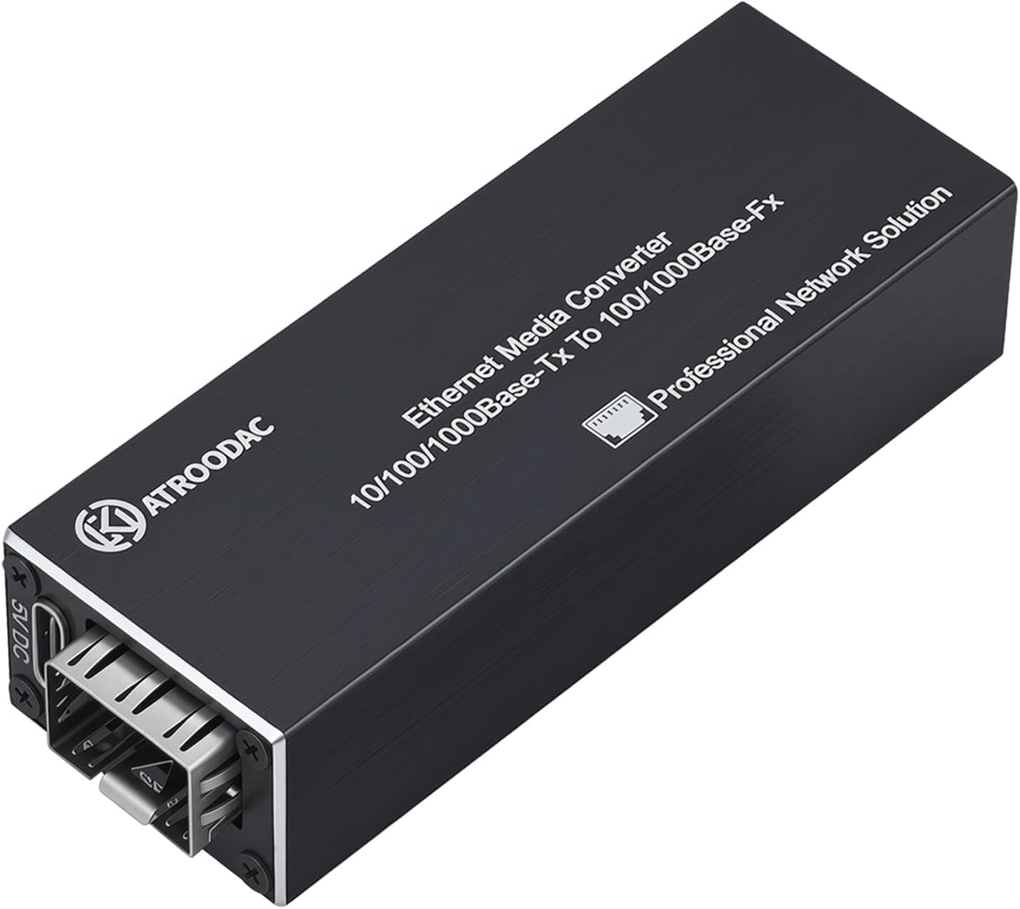 Mini Gigabit Fiber Media Converter Plug and Play Fiber to Ethernet Converter 10/100/1000BASE-Tx RJ45 to 100/1000BASE-SX SFP Slot Compact Ethernet Converter Support POE Power