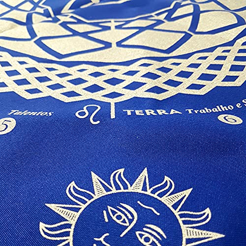 Toalha para Tarô Elemental 4 elementos com Brilho AZ Prata