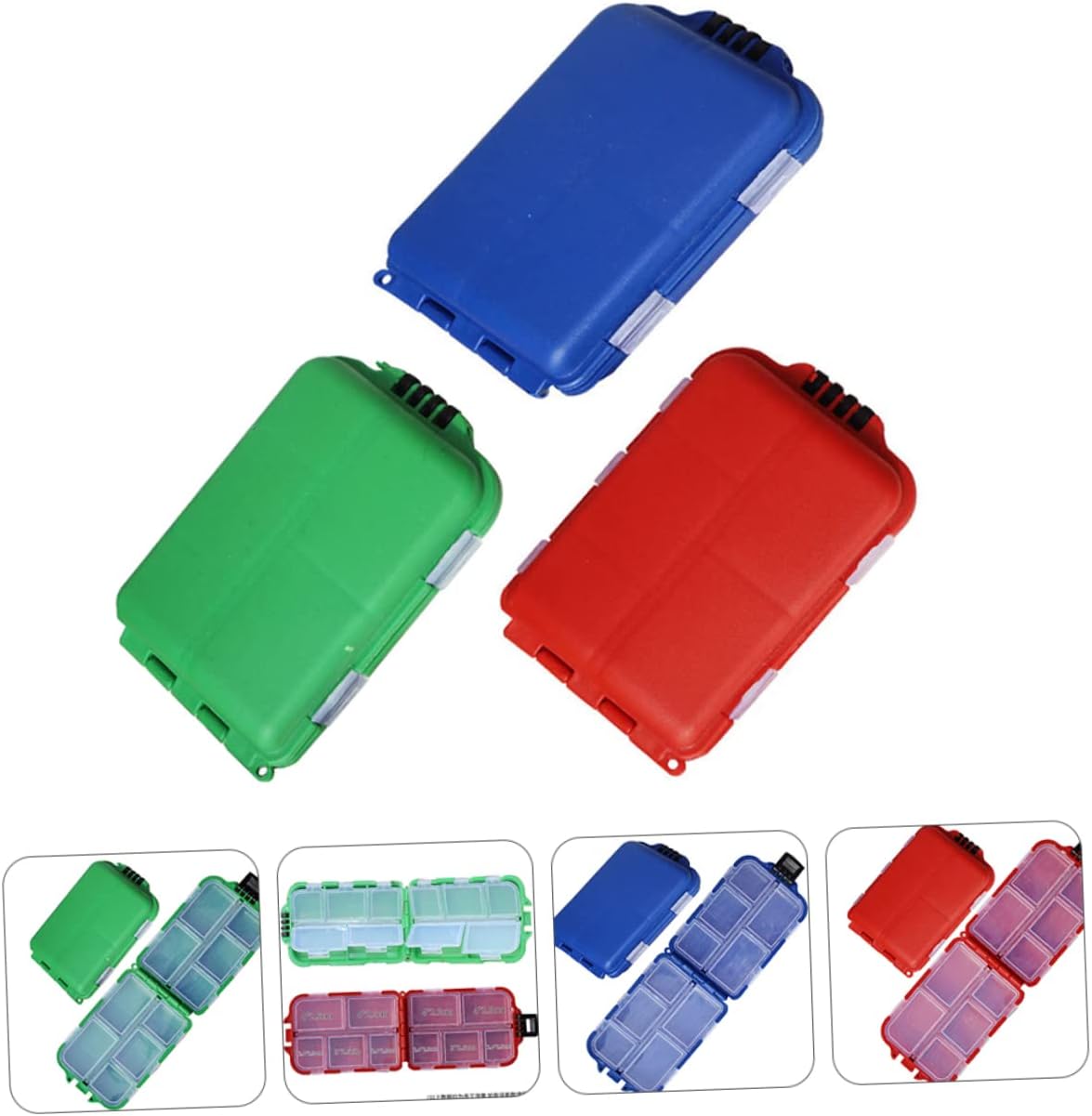 3pcs Portable Lure Tray Boxes Fishing Tackle Storage Dividers Lid for Easy Identification Compact for Bait Organization