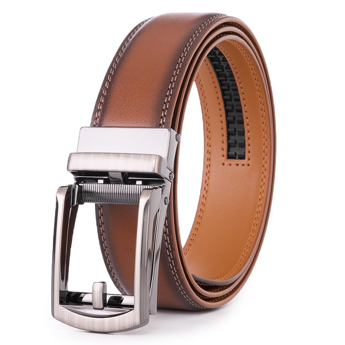 VRLEGEND Cintura Uomo Pelle Elegante Cinture Per abiti Business Lavoro Regolabile con Fibbia Automatica