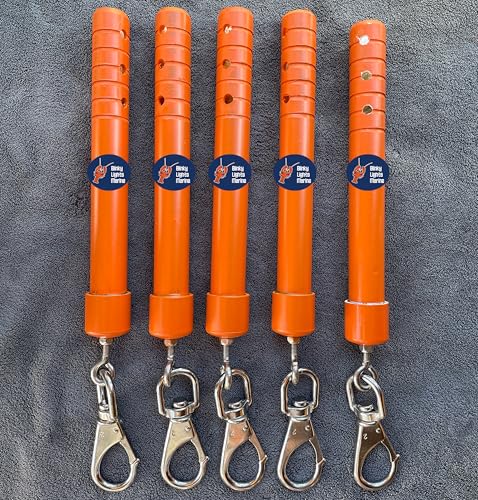 Blinky Lights Marine Lobster Crab Hoop Net Marker Buoy Float End Stick Orange, Pack of 5