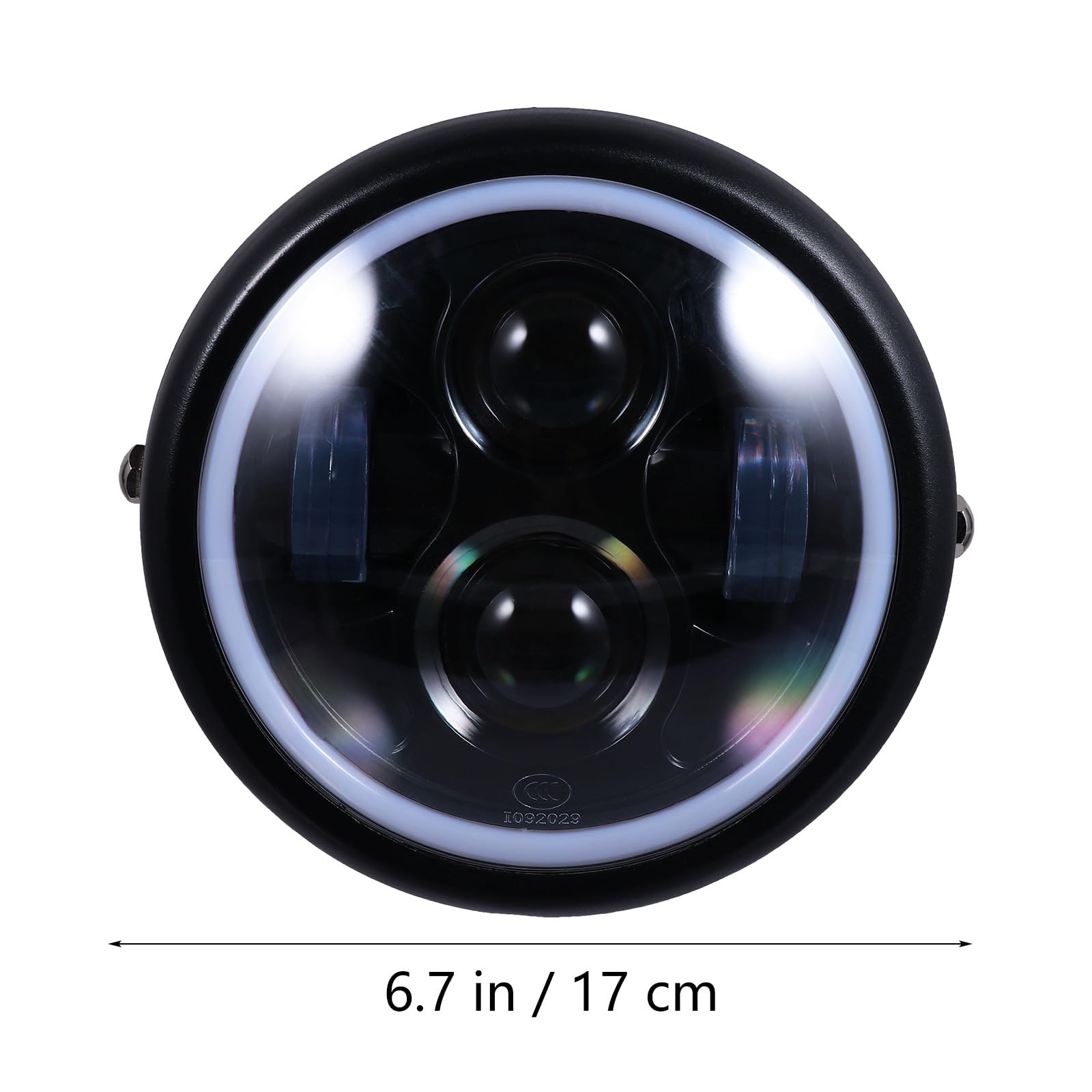 Faro Anteriore LED Retrò per Motociclette 35w 12v in Acciaio Inossidabile e Vetro, Luce per Guida Notturna e Condizioni Meteorologiche Avverse
