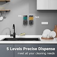 Vista 5 de AIKE Automatic Wall Mount Liquid Soap Dispenser for Home and Commercial Bathroom 13.5oz IPX7 Waterproof,Matte Black Stainless Steel