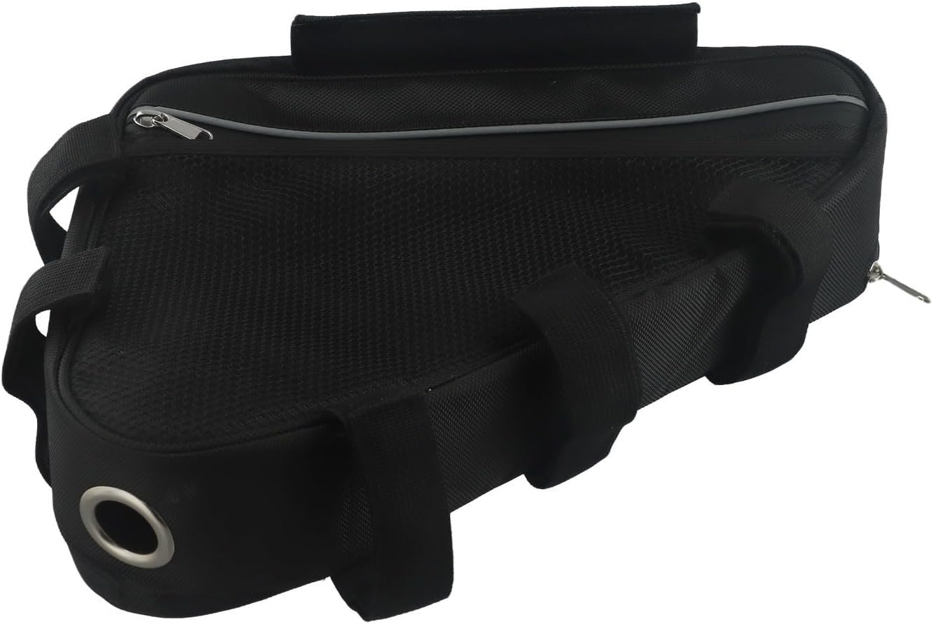 Triangle E-Bike Battery Bag for 36V 48V 60V 72V Electric Bicycle, Splash-Resistant Nylon Storage Case with Spacious Capacity and Easy Install, Black(S)