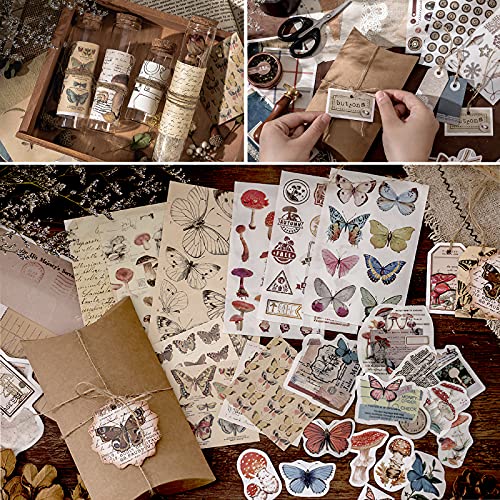 PAIVSUN 280Pcs Scrapbooking Supplies for Journaling, Aesthetic Vintage Stickers for Scrapbook Diary Planner Album Diary Notebook Card Making DIY Arts and Crafts