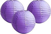 Vista 20 de Paquete de 3 linternas redondas de papel para decoración de boda y fiesta de cumpleaños (blanco, 12 pulgadas/11.8 in)