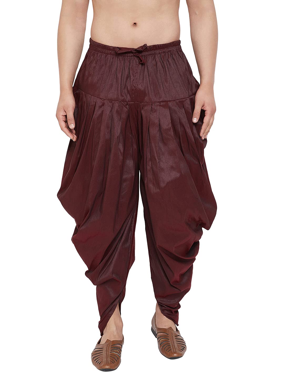 Buy Vastramay Men's Black Cowl Pattern Dhoti – Silk Blend Fabric – Stylish  Ethnic Wear with Elasticated Waistband at Amazon.in