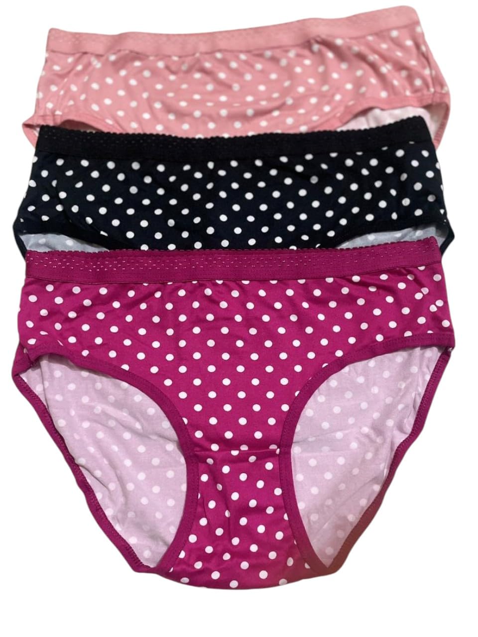 mateshari fashion Women's Cotton-Blend Polka Dot Bikini Briefs Pack, Hipster Style, Soft Comfort, Breathable, Cute Printed Everyday Panties-picture-41
