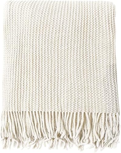 Miniatura 1 de Manta de chenilla súper suave para sofá, borla y flecos, manta sedosa y acogedora para sofá cama para todas las estaciones, manta ligera con textura